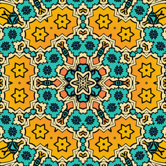 Decorative vintage eastern mandala seamless pattern