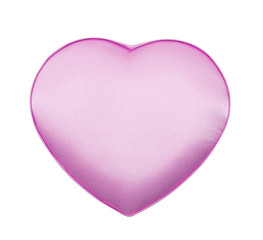 Silk box in form of heart, pink, isolated on the white