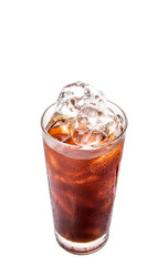 Plain ice coffee over white background