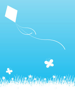 Blue spring background with place for text