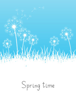 Blue spring background with place for text