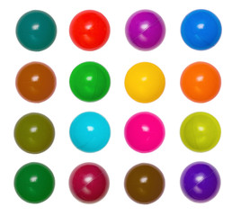 Many colour plastic balls from children's small town