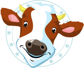 cow stamp - vector illustration