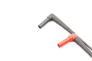Cable of multimeter on white background