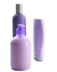 Cosmetic bottles isolated on white