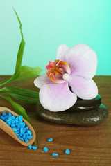 Beautiful spa composition with orchid