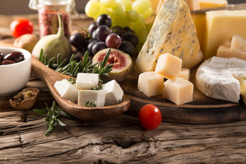 Various types of cheese