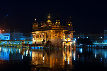 Golden Temple at night. Amritsar. India