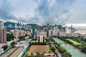 Rideaux velours Hong Kong cityscape Victoria Park Causeway Bay Hong Kong