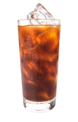 Plain ice coffee over white background