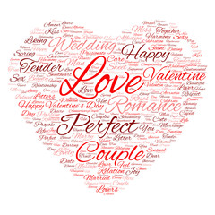 Conceptual Valentine heart word cloud