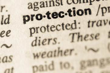 Dictionary definition of word protection