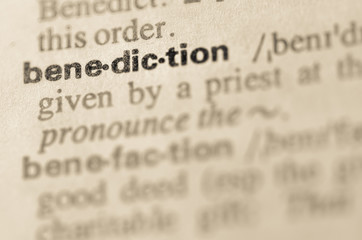 Dictionary definition of word benediction - obrazy, fototapety, plakaty