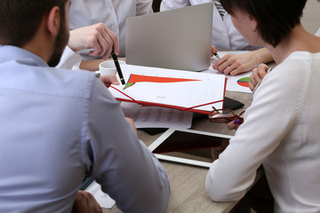 Group of business people working in office