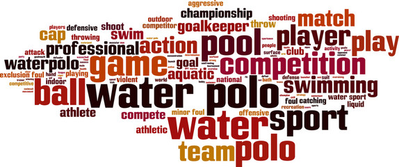 Water polo word cloud concept. Vector illustration