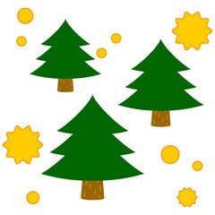 花粉をまき散らす杉の木々