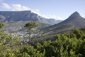Küchenrückwand glas motiv Table Mountain and Lions Head Cape Town South Africa © petert2