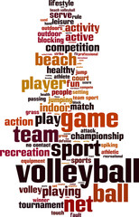 Volleyball word cloud concept. Vector illustration