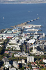 Fototapeta na wymiar Cape Town Waterfront harbour and Table Bay South Africa