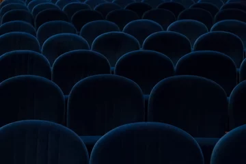 Photo sur Plexiglas Théâtre empty blue cinema or theater seats