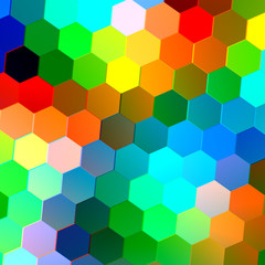 Abstract Seamless Background with Colorful Hexagons - Mosaic