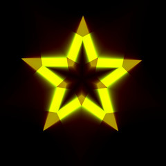 Abstract Black Background with Light Star Shape - Dark Digital