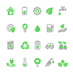 Ecology icons set, Green energy