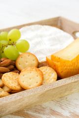 cookies with camambert and grapes
