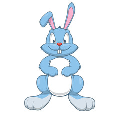 Rabbit cheerful cute character.