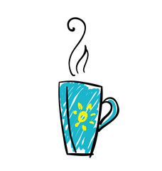 Doodle cup of tea illustration