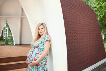 Pregnant woman in the park