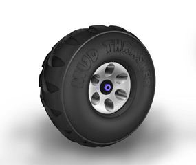 Off-road cartoon tyre.