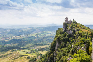 Fototapeta na wymiar ancient fortress of Republic San Marino