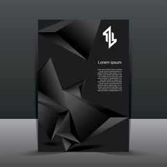 Brochure template with abstract black background