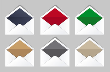 Open envelopes set. Corporate templates. Business office