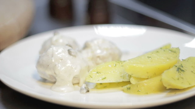 Putting Sauce on A Dish, Close Up