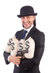 Young businessman isolated on the white background