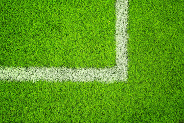 White line corner soccer field