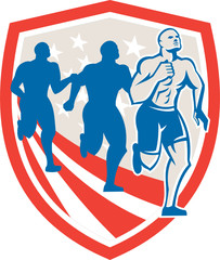 American Crossfit Runners USA Flag Retro