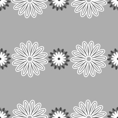 Fototapeta na wymiar Gray Floral Pattern