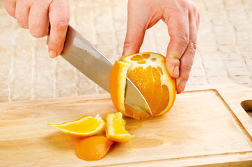 process of peeling orange