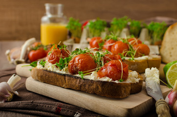Roasted Cherry Tomato Sauce and Ricotta on Toast