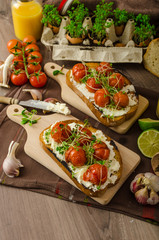Roasted Cherry Tomato Sauce and Ricotta on Toast