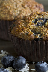 Blueberry Bran Muffins - Close Up