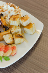 Honey toast and ice cream