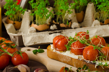 Roasted Cherry Tomato Sauce and Ricotta on Toast