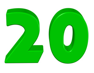 yeşil renkli 20 sayısı