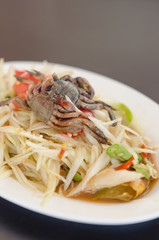 spicy papaya salad with crab