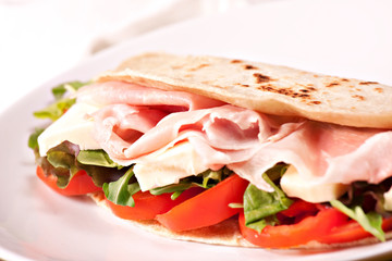 Traditional Italian piadina