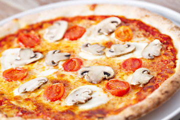 Pizza with mushroom.